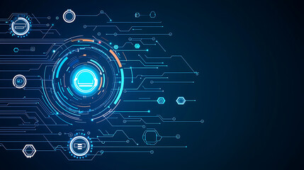 Futuristic technology interface; digital network background