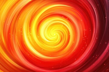 Wall Mural - Abstract fiery spiral with glowing center and flowing lines in shades of yellow orange and red