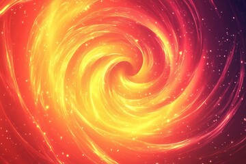 Wall Mural - Fiery vortex of light and energy with swirling motion and glowing particles in warm colors