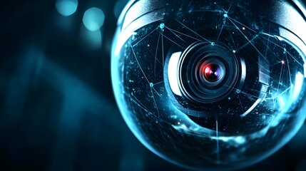 Futuristic Surveillance Camera Lens Abstract AI Art