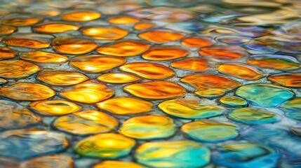 Canvas Print - Abstract Colorful Pebbles Water Reflection Art