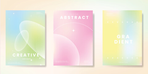 abstract colorful gradient card background set. minimalist poster modern summer and spring wallpaper