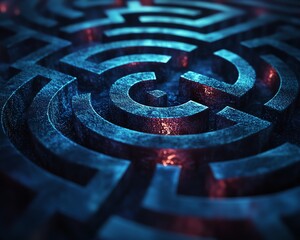 Fototapete - Abstract labyrinth maze