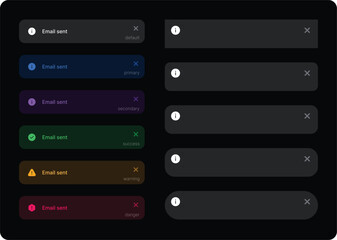 Alert box ui icons set. Collection of modern flat style notification windows displaying different alerts for user interface. Coloured error and default states
