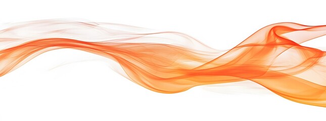 Canvas Print - Abstract Orange Wave Design Flowing Across White Background