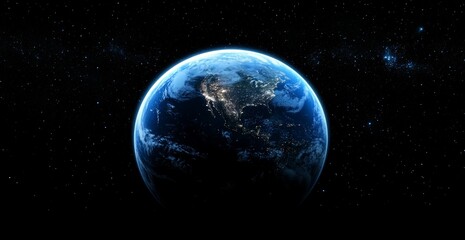 Wall Mural - Earth, night view, space, stars, North America, background, wallpaper