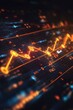 © Thi - Dynamic glowing line graph illustrating e-commerce traffic trends and growth over time.
