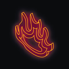 Sticker - Stylized neon flames rising against a dark background, creating a warm, vibrant glow