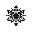 © MatandSterre - Black and White Mandala Flower: Geometric Floral Pattern Design.  Perfect for spiritual, tattoo, or decorative art projects. Elegant and stylish monochrome vector illustration.