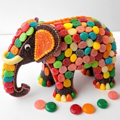 Canvas Print - Candy Elephant on a white background