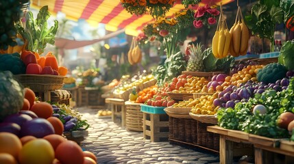 Vibrant Vegan Food Market