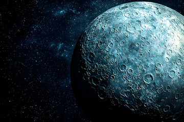 Wall Mural - Moon craters, space, stars, night sky, science fiction