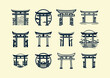 © PULO - Vector illustration of Torii Gate Japanese Logo Design
