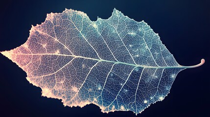 Wall Mural - Intricate Skeleton Leaf Structure Detailed Macro Photography