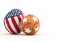 © somprasong ruankong - American Flag And Star Baseball Designs On White Background