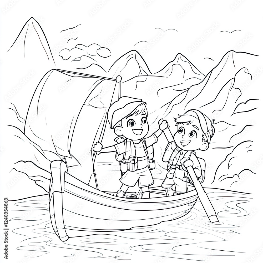 Exploerer Colouring Famous Explorers Routes A Detailed Coloring Page for Adventurers Stock ...