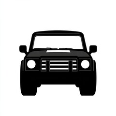 Leinwandbilder - Silhouette of an auto vehicle front view showcasing a rugged design and robust features in a minimalistic style. Generative AI
