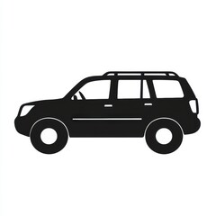 Aufkleber - Silhouette of an auto vehicle icon showcasing a side view against a simple background design. Generative AI