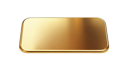 Leinwandbilder - A digitally rendered image of a brushed gold rectangular plate against a black background.