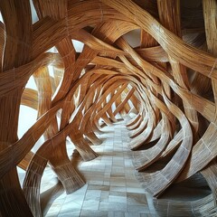 Aufkleber - Weave bamboo structure.