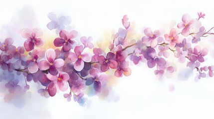 Lilac branch, white background. Generative AI
