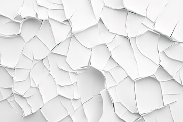 Wall Mural - Shattered Dreams: Abstract Broken Glass Pattern on White Background. Perfect for design projects needing a fragmented, edgy, or distressed aesthetic. Ideal for backgrounds, textures, and creative     