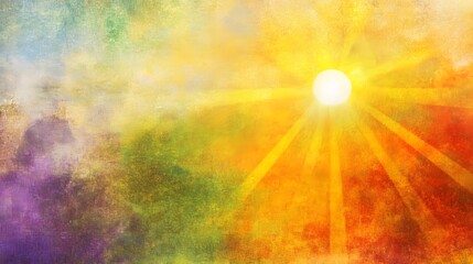 Wall Mural - Vibrant Sun Rays Abstract Background Texture