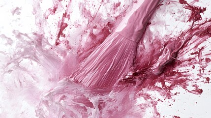 Poster - Abstract Pink Paint Brush Stroke Splash Explosion