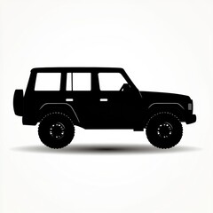 Leinwandbilder - Silhouette of an auto vehicle on a plain background showcasing an off road design concept. Generative AI