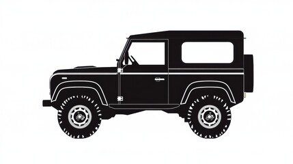Aufkleber - Silhouette of an auto vehicle designed for rugged terrain during daytime in an urban environment. Generative AI