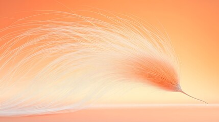 Wall Mural - Abstract Orange and White Feather Design, Soft Hairy Texture, Artistic AI Generated Image