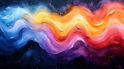 Wall Mural - Cosmic Waves of Color. Generative AI