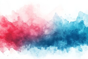 Aufkleber - Colorful abstract watercolor splash blending shades of red and blue in a vibrant artistic display
