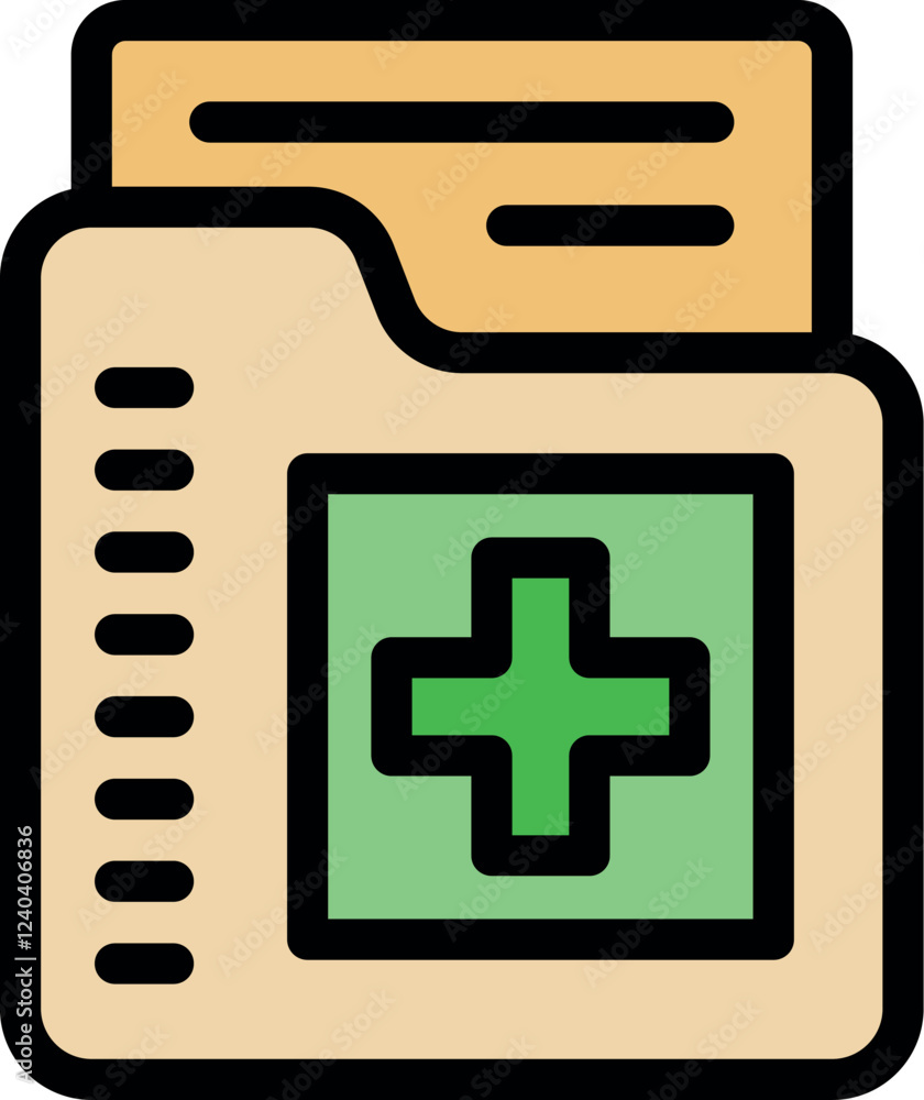 Securely managing medical records with an icon symbolizing healthcare ...