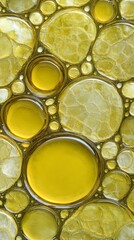 Wall Mural - Abstract Golden Oil Bubbles Texture Background