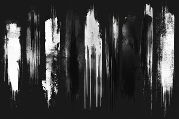 Leinwandbilder - Abstract black and white paint streaks create a dynamic composition with dramatic contrast and texture in modern art style