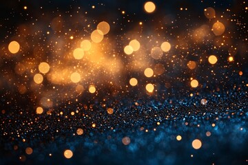 Aufkleber - Glittering particles create a magical atmosphere in a dark setting