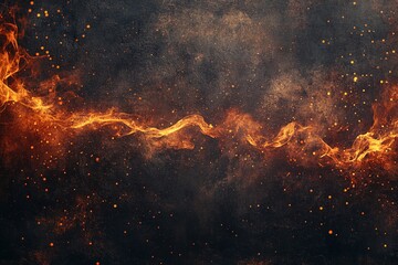 Fototapete - Captivating flames dance across a dark background creating a mesmerizing visual effect filled with intensity and movement