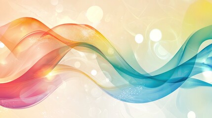 Wall Mural - abstract background with colorful circles wave line illustration