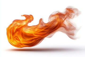 Aufkleber - Fiery swirl of vibrant flames dancing against a white background capturing motion and energy in an explosive display