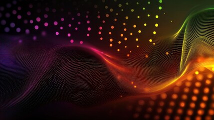 Wall Mural - abstract background with colorful circles wave line illustration
