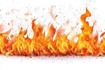 Poster - Flames dance wildly, creating a vibrant display of heat and energy against a stark background