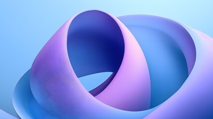 Wall Mural - Abstract Purple and Blue Swirling 3D Forms