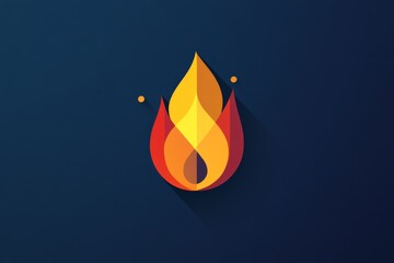 Aufkleber - Colorful flame icon against a dark background representing energy, warmth, and creativity in design