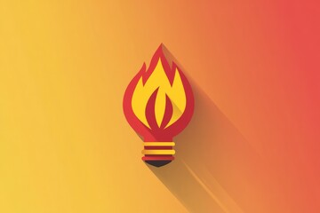 Poster - Bright flame bulb design showcasing energy and creativity