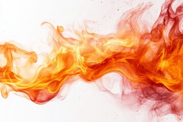 Fototapete - dynamic swirling flames of orange and red against a light background create a vibrant display of ene