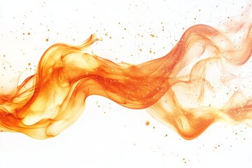 Fototapete - Vibrant orange abstract design with flowing shapes and sparkling details