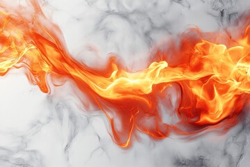 Fototapete - Flames dance elegantly across a textured marble backdrop in striking orange and gray hues during a creative artistic depiction