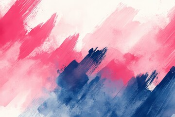 Aufkleber - Colorful abstract artwork showcasing bold brushstrokes in pink, blue, and white tones created in a modern artistic style