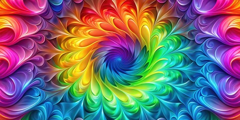 Wall Mural - Vibrant swirling shapes in a kaleidoscope of colors against a soft gradient background